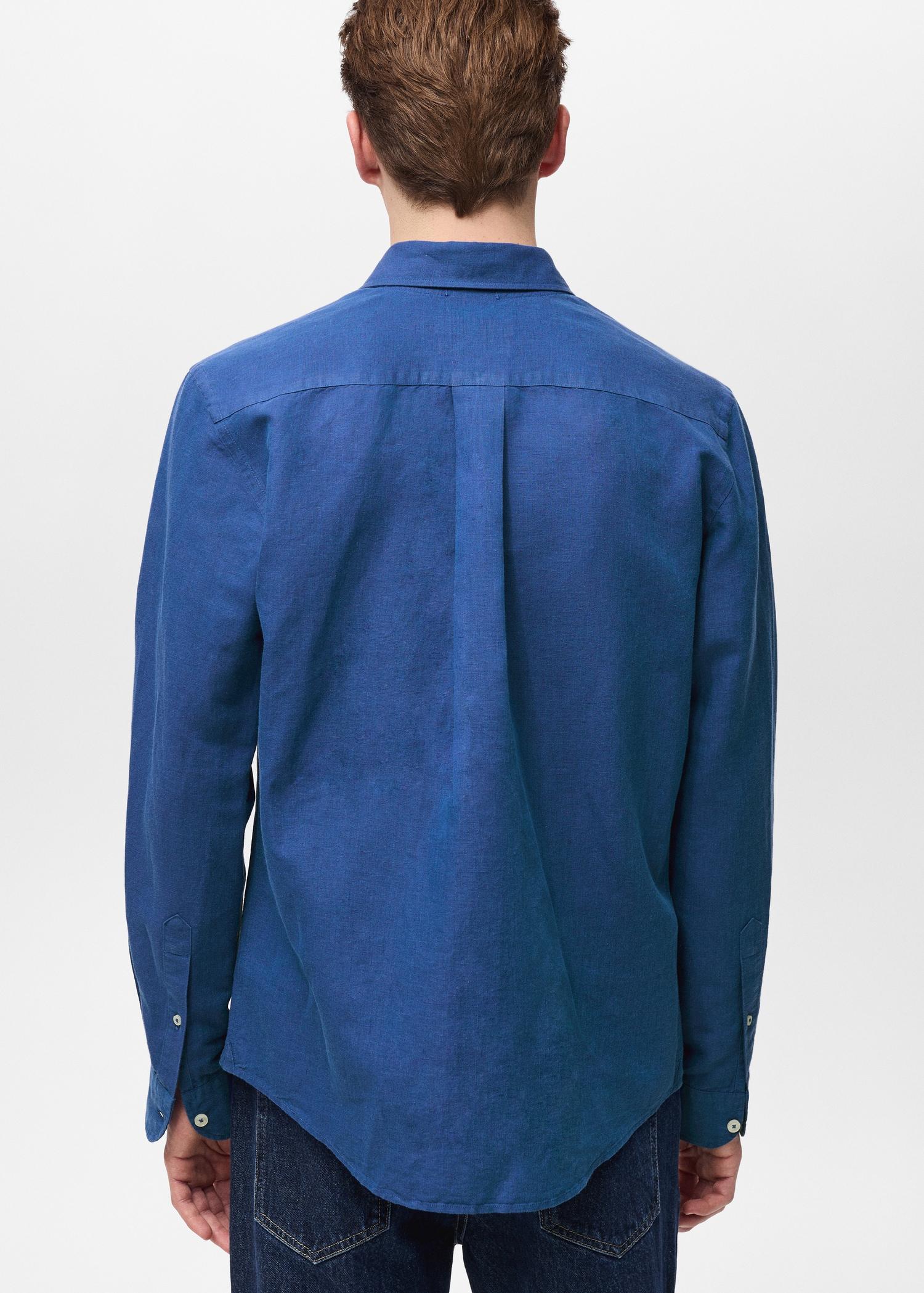 Pocket linen shirt - Men | MANGO USA Product Image