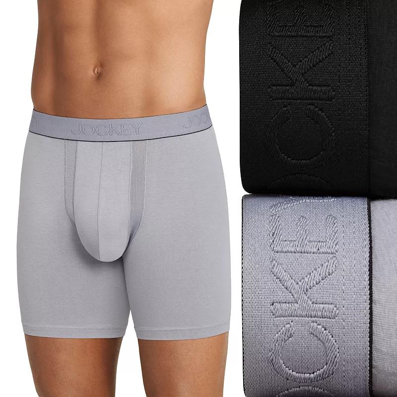 Big & Tall Jockey® 2-Pack Big Man Chafe Proof Pouch Cotton Stretch 6" Boxer Brief, Men's,  Product Image