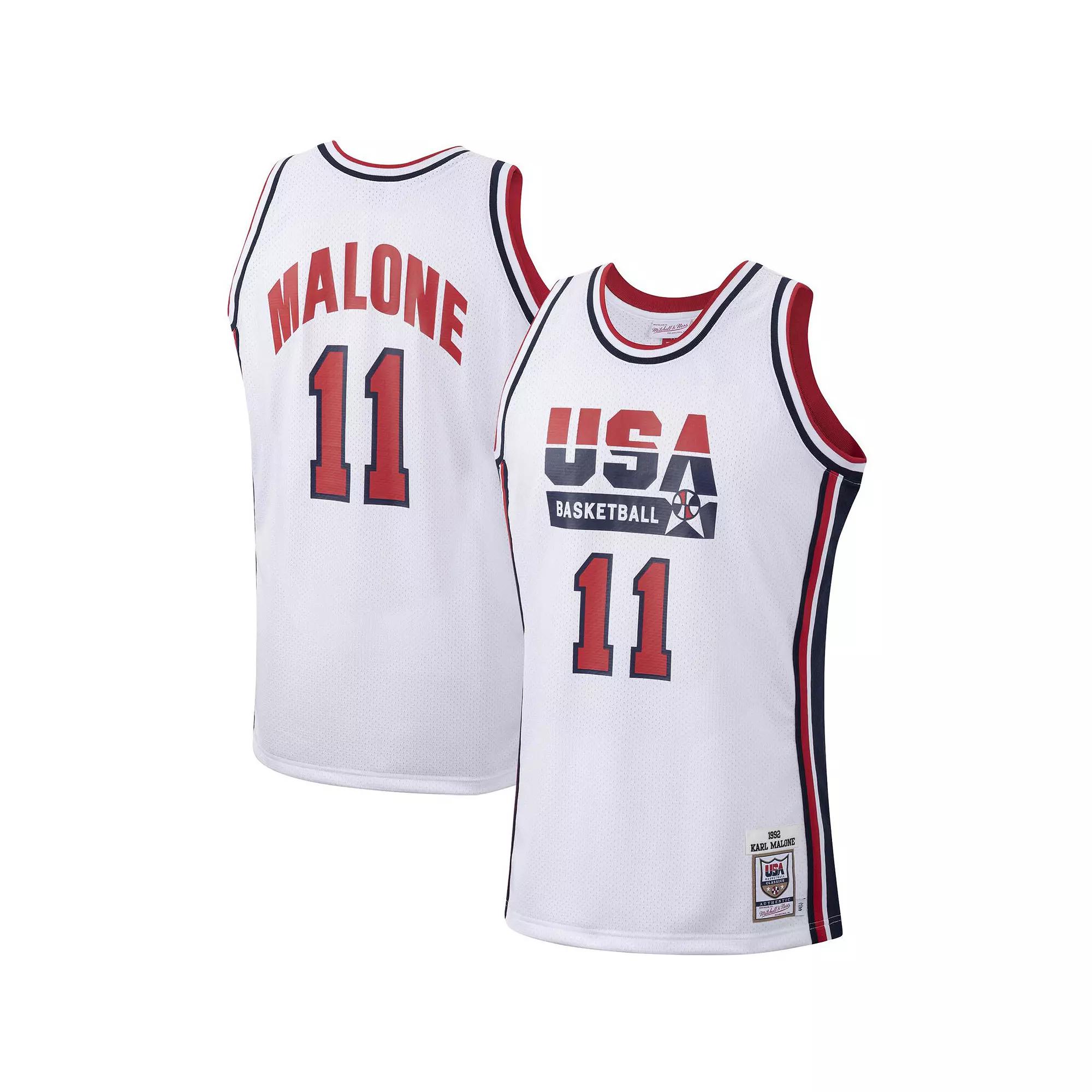 Men's Mitchell & Ness Karl Malone White USA Basketball Authentic 1992 Jersey, Size: Medium, Usa White Product Image