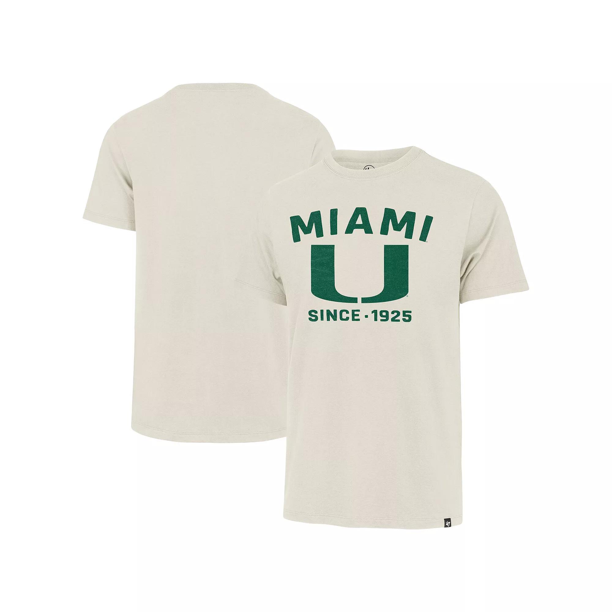 Men's '47 Cream Miami Hurricanes Duster Franklin T-Shirt, Size: XL, Beige Product Image