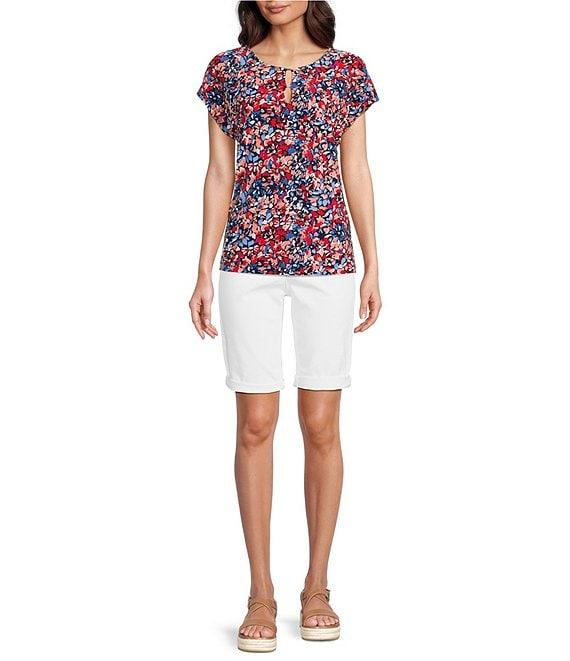 Jones New York Double Keyhole Cap Sleeve Top Product Image