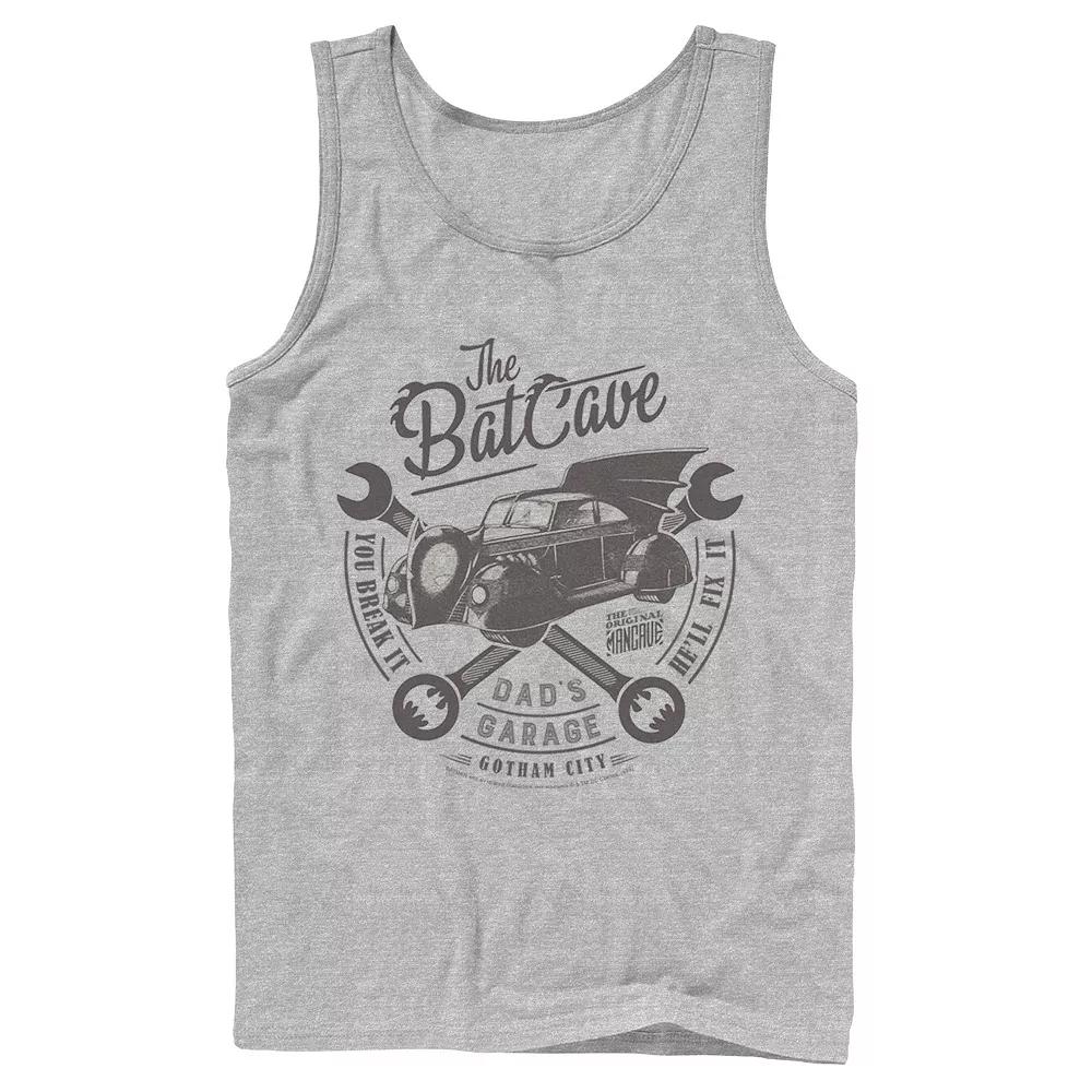 Men's DC Comics The Bat Cave Circle Text Poster Tank Top,  Product Image