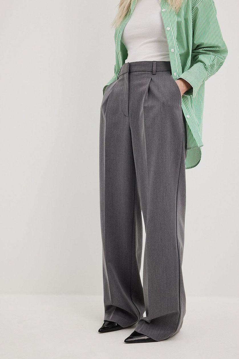 Wide High Waist Suit Pants Product Image