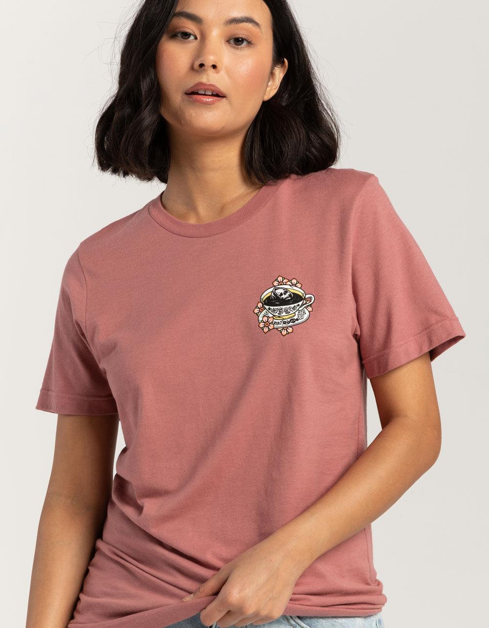 LAST CALL CO. Not Your Cup Of Tea Womens Boyfriend Tee - MAUVE Product Image