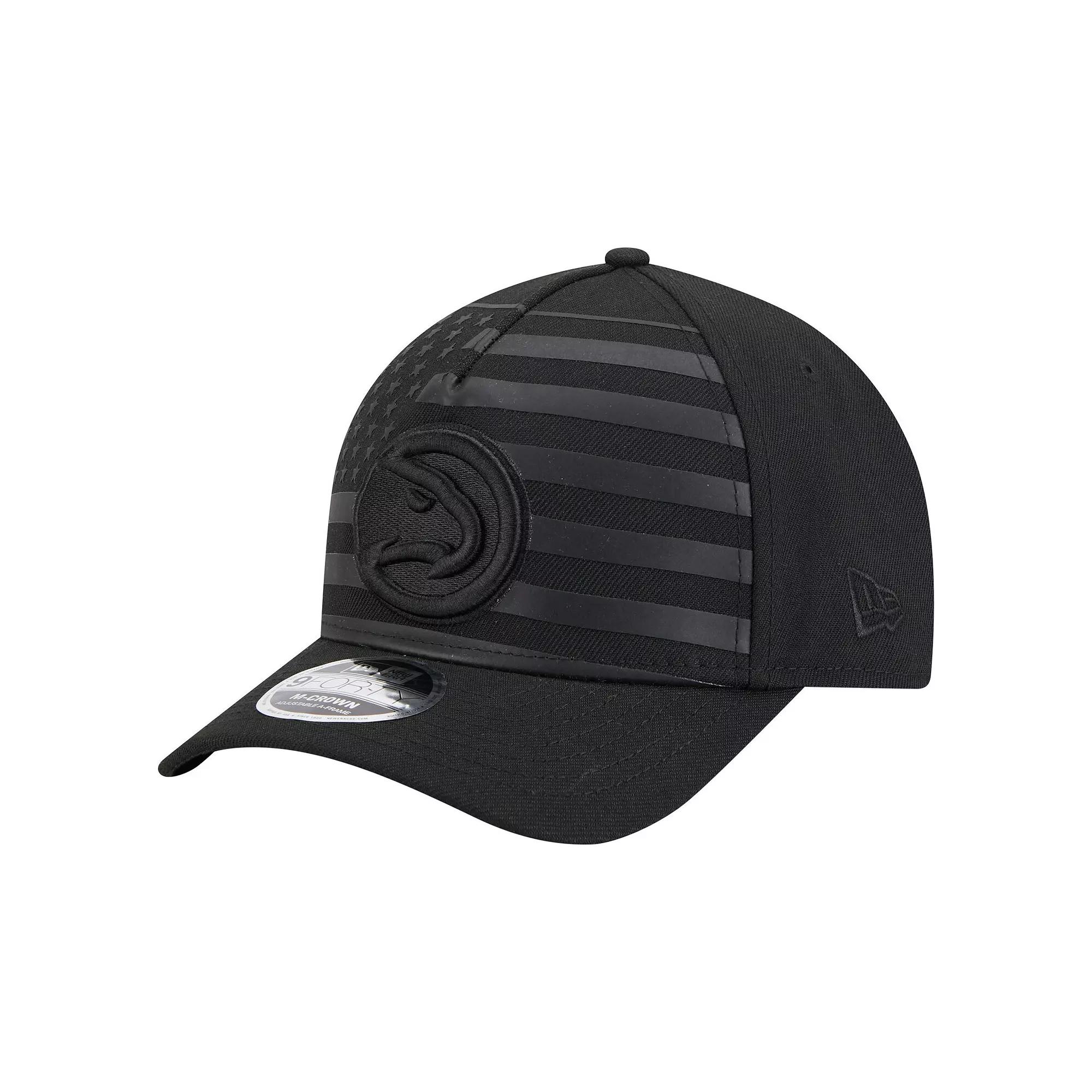 Men's New Era Black Atlanta Hawks Game Day Flag A-Frame 9FORTY Adjustable Hat Product Image