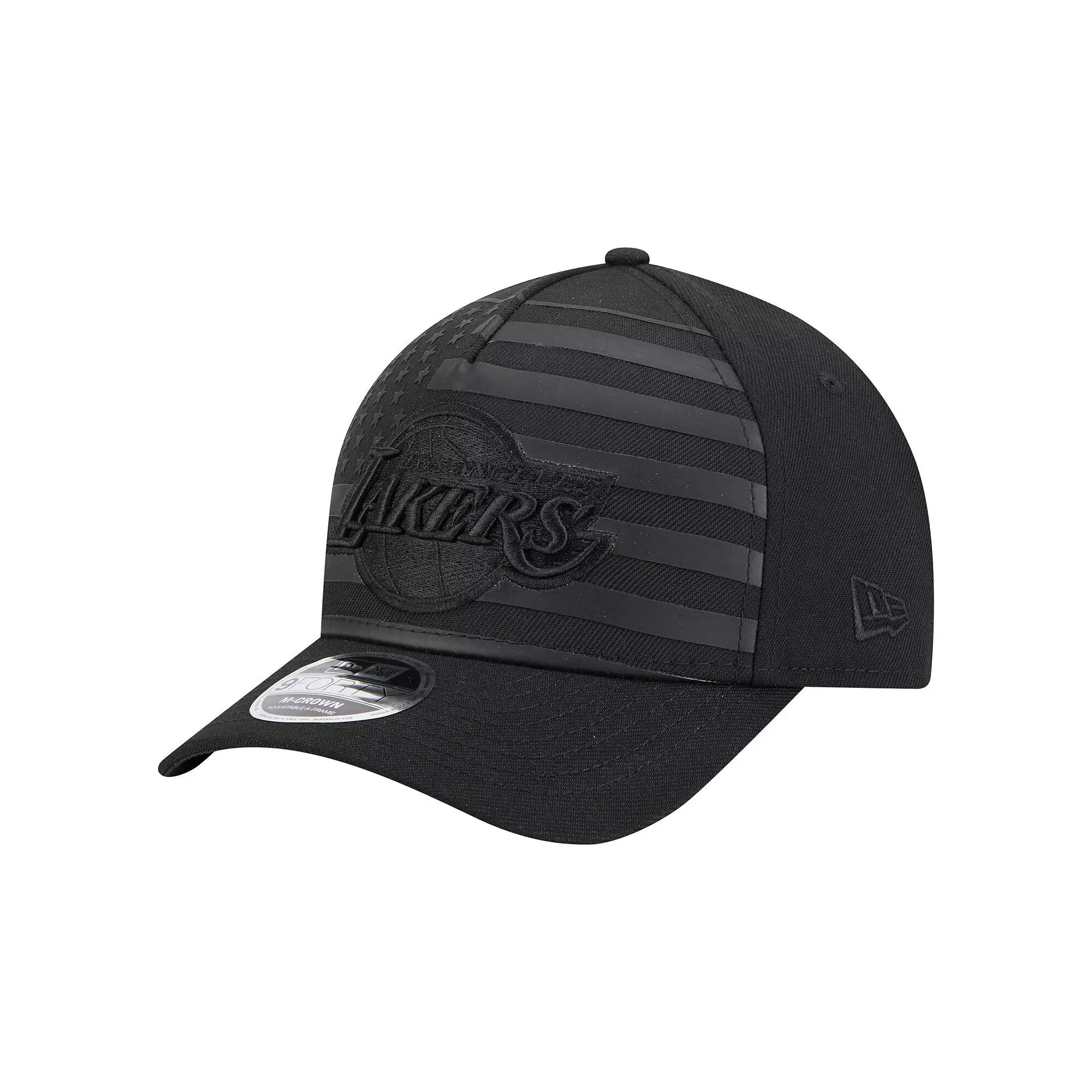 Men's New Era  Black Los Angeles Lakers Game Day Flag A-Frame 9FORTY Adjustable Hat Product Image