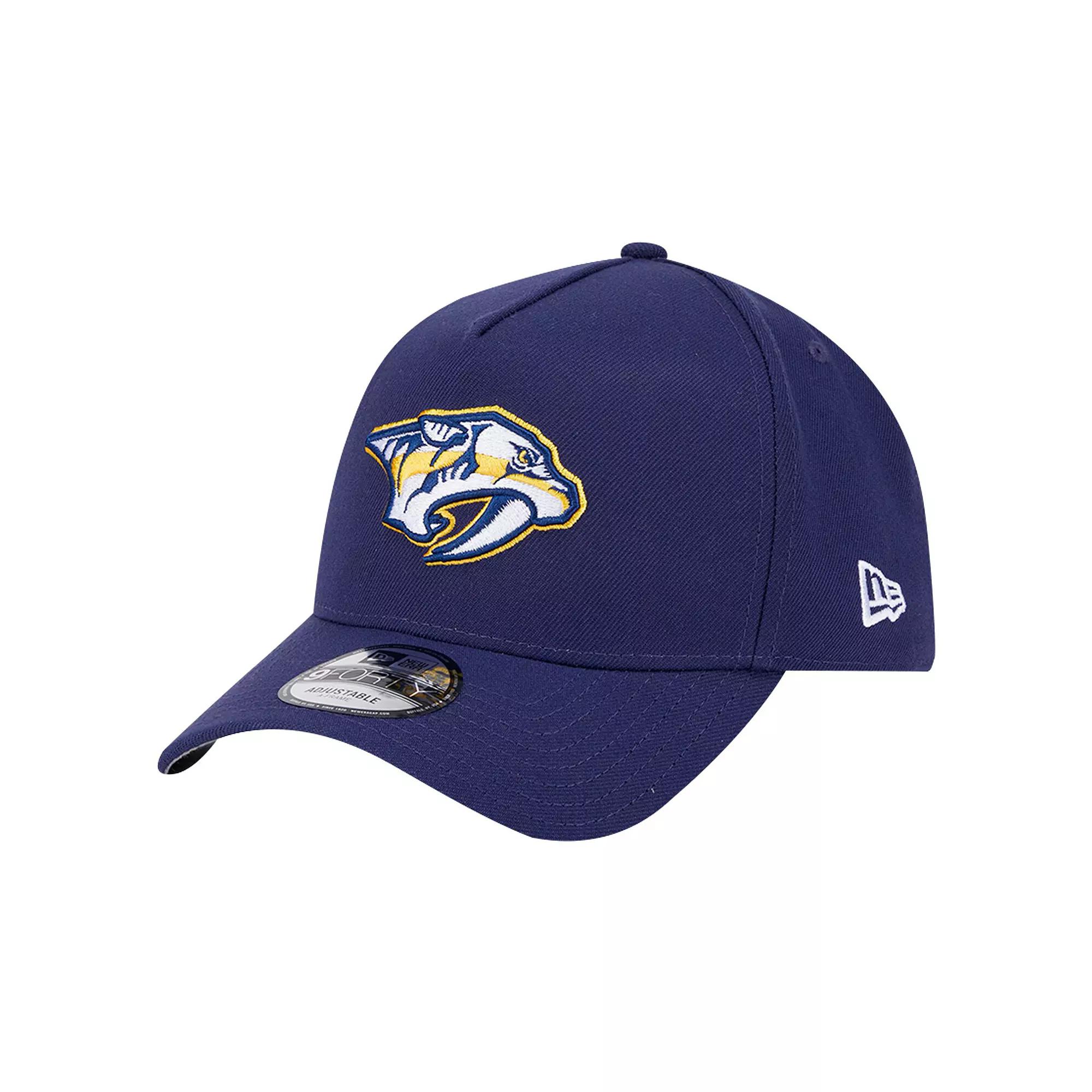 Men's New Era  Navy Nashville Predators Core A-Frame 9FORTY Adjustable Hat, Pdt Blue Product Image