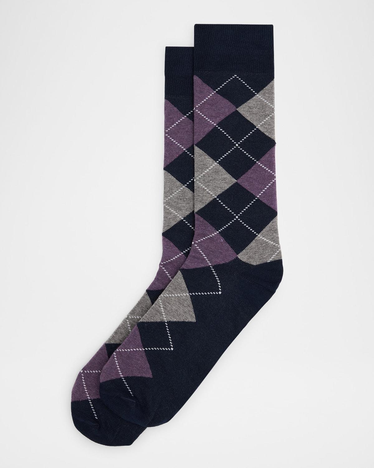 Mens Argyle Crew Socks Product Image
