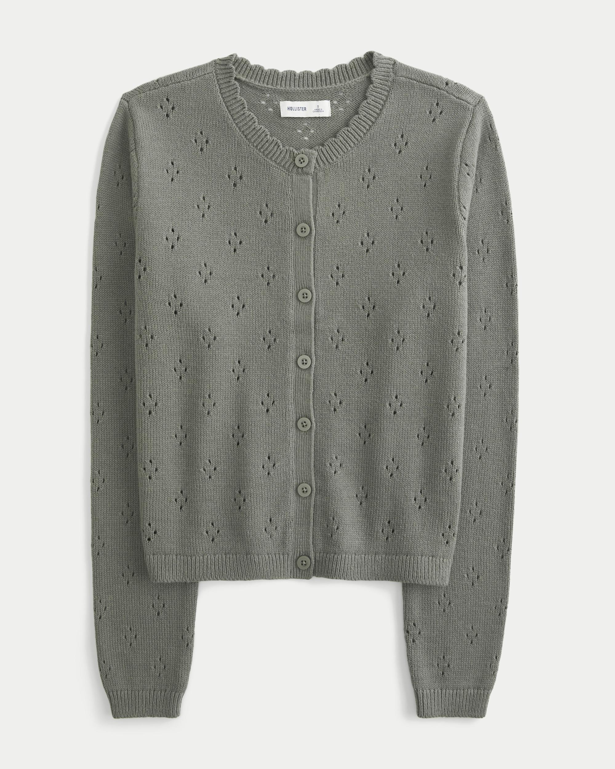 Eyelet Crew Cardigan Product Image