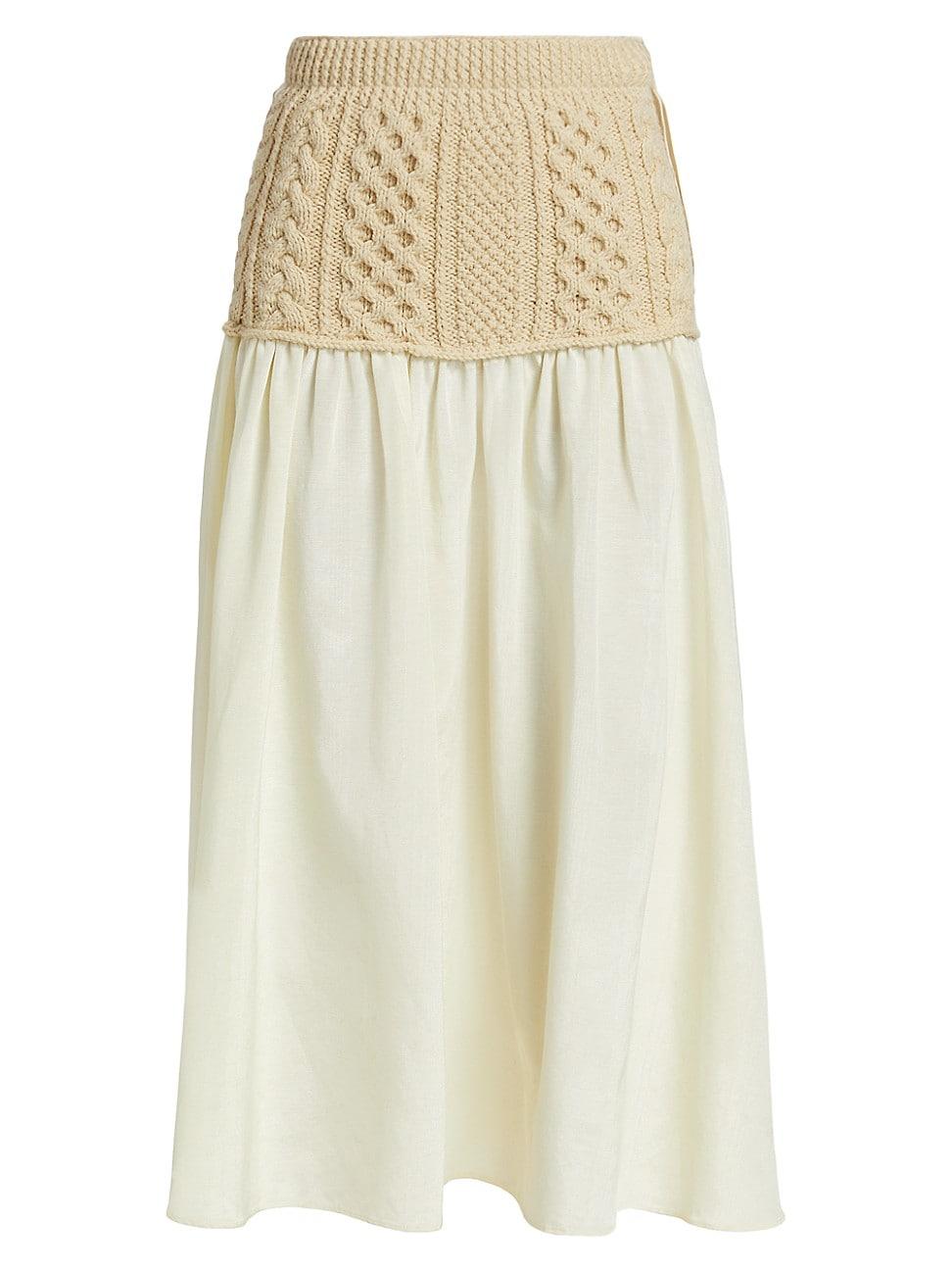 Womens Mekas Paneled Knit Midi-Skirt Product Image