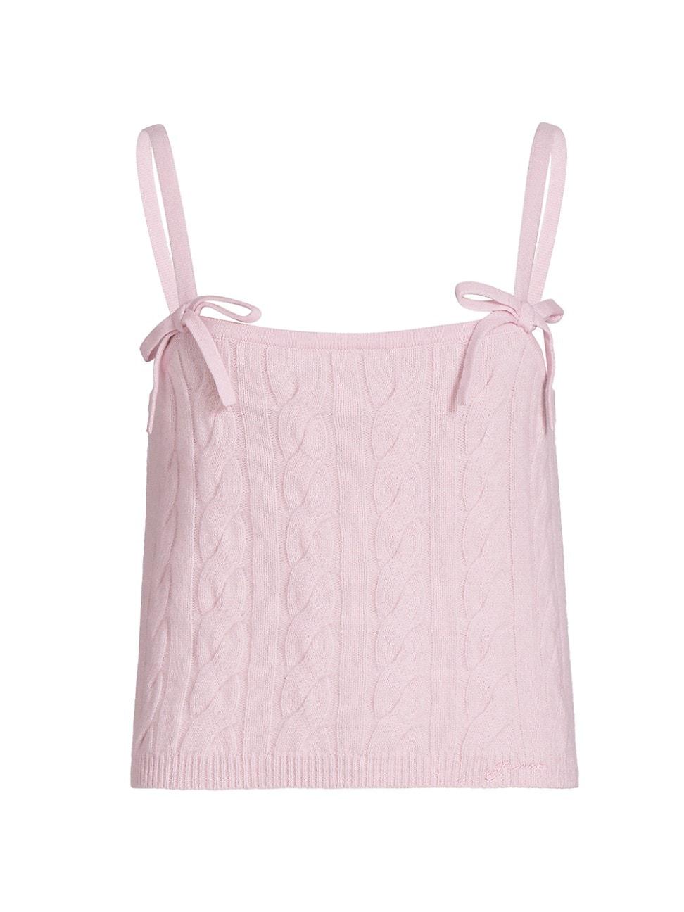 Womens Bow Strap Wool-Cashmere Top Product Image