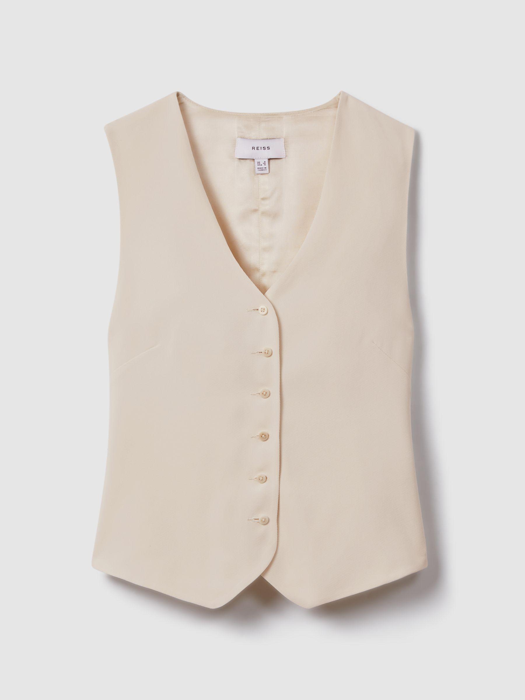 Single Breasted Waistcoat in Cream Product Image