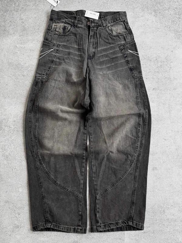 Retro Star Embroidery Boyfriend Jeans Product Image