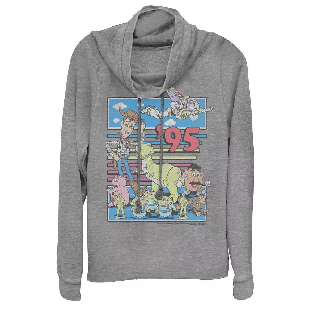 Disney / Pixar's Toy Story Juniors' 95 Retro Distressed Colorful Cowlneck Graphic Lightweight Long Sleeve, Women's,  Product Image