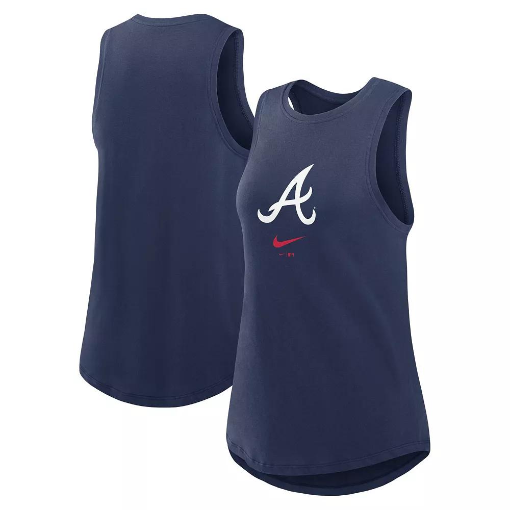 Women's Nike Navy Atlanta Braves Legacy Icon High Neck Fashion Tank Top,  Product Image