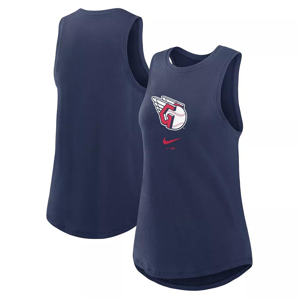 Women's Nike Navy Cleveland Guardians Legacy Icon High Neck Fashion Tank Top, Size: Small, Grd Blue Product Image