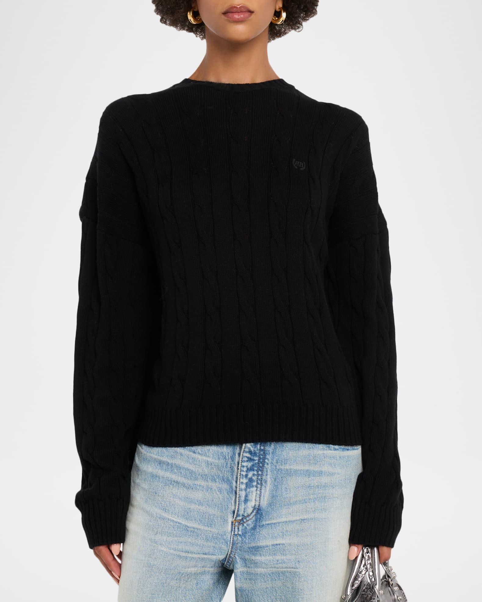 Cable-Knit Crewneck Sweater Product Image