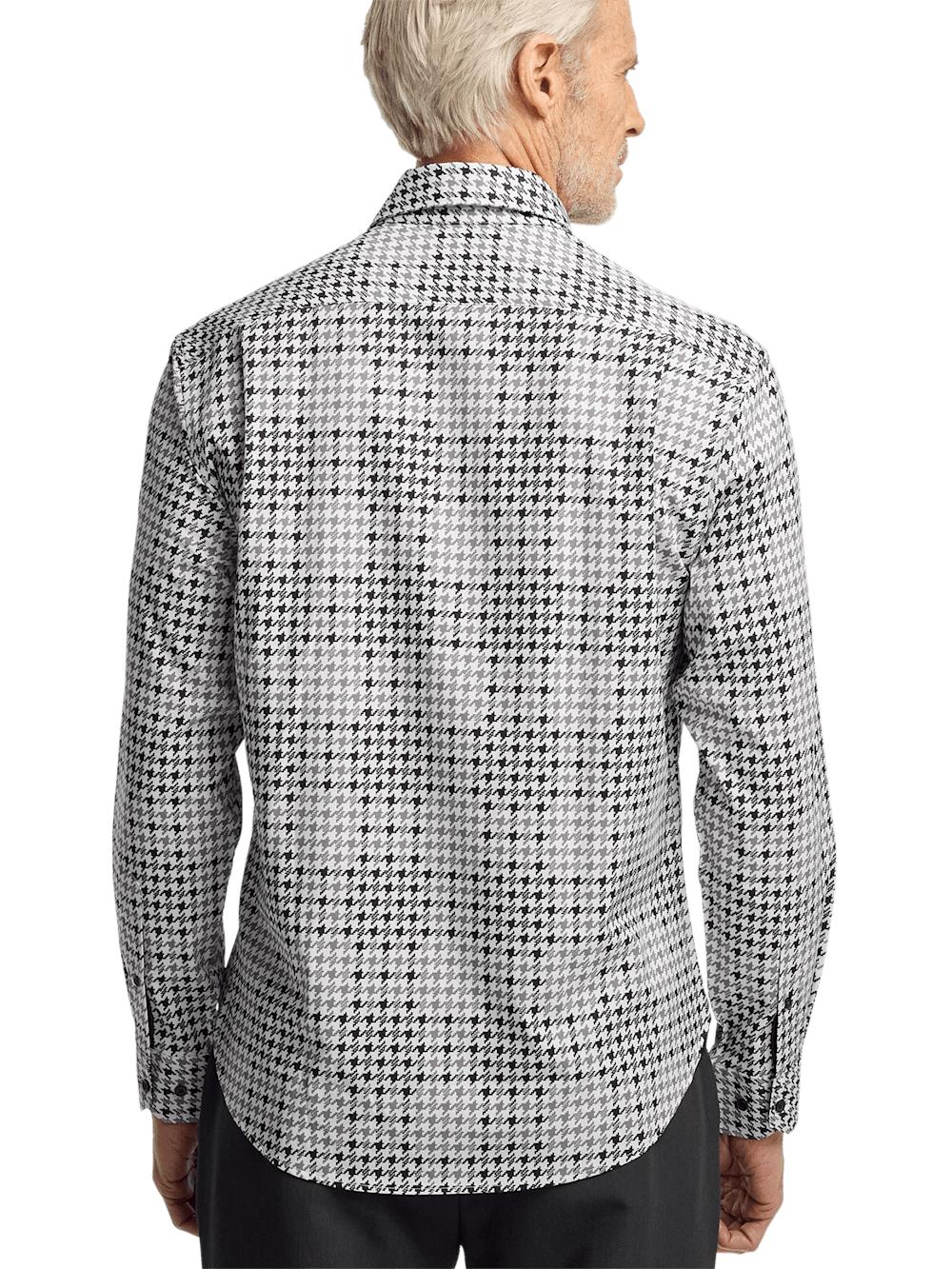 Performance Stretch Houndstooth Casual Shirt - Black/grey Product Image