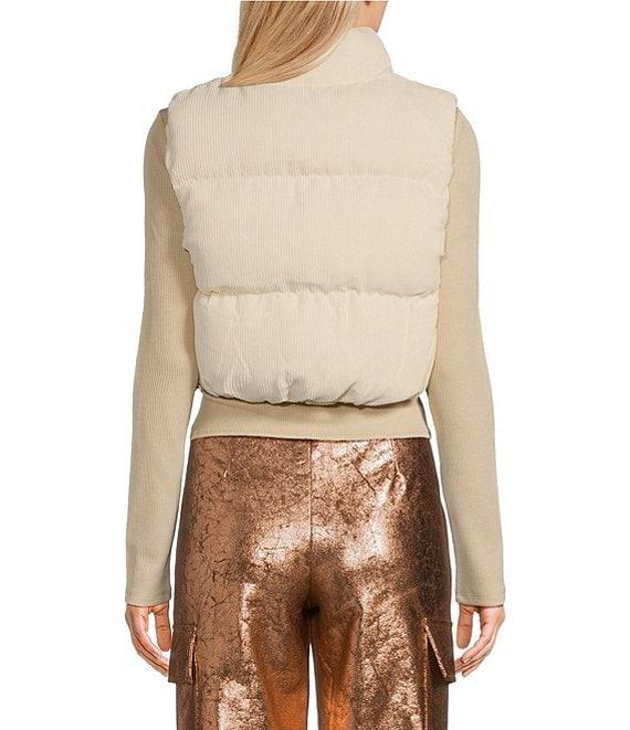 Double Zero Corduroy Zip Up Crop Puffer Vest Product Image