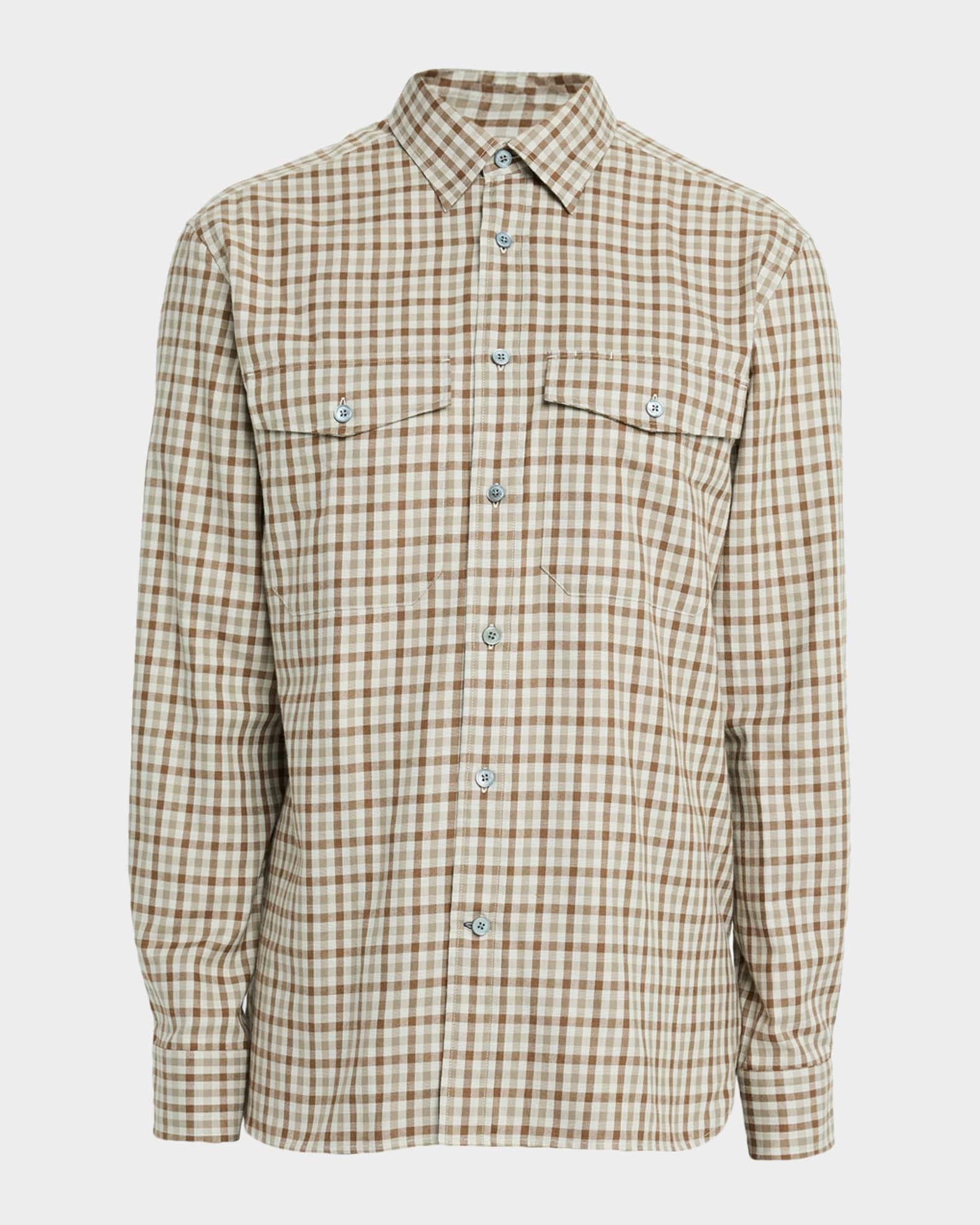 Men's Cashmere Flannel Check Shirt Product Image