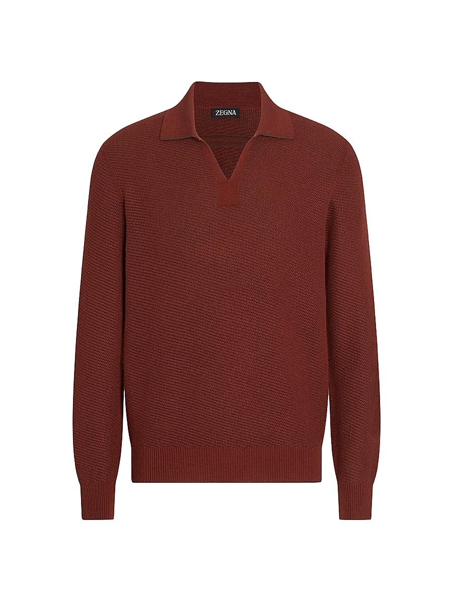 Mens Silk and Cashmere Polo Shirt Product Image