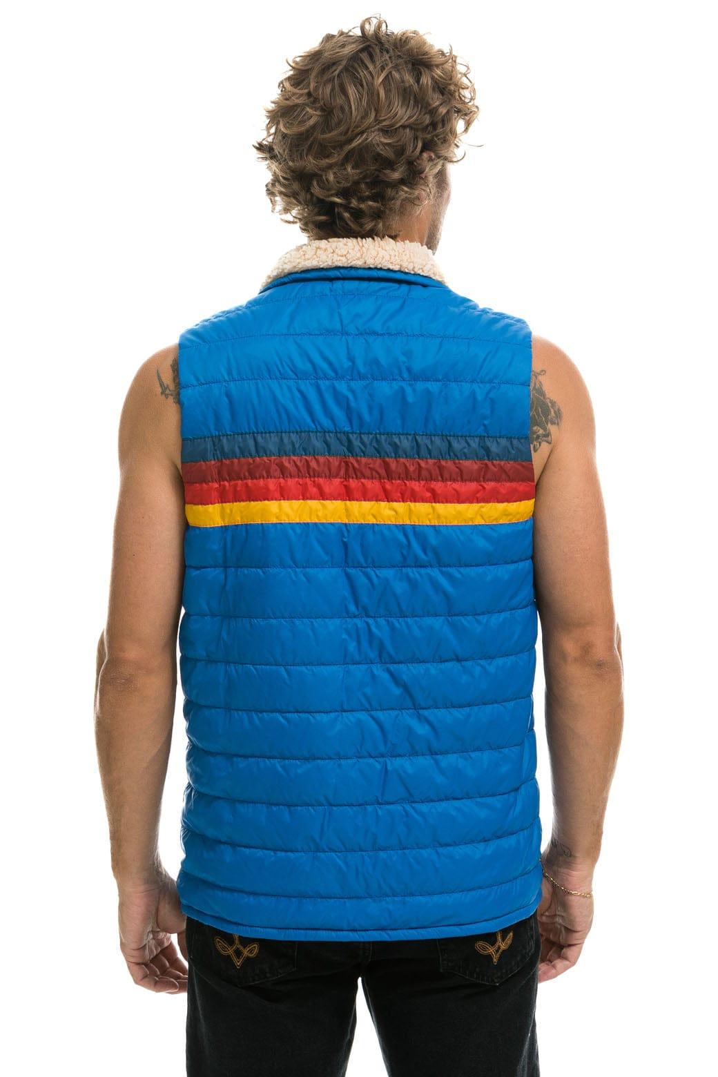 MEN'S 4 STRIPE VEST SHERPA- SNORKEL BLUE Male Product Image