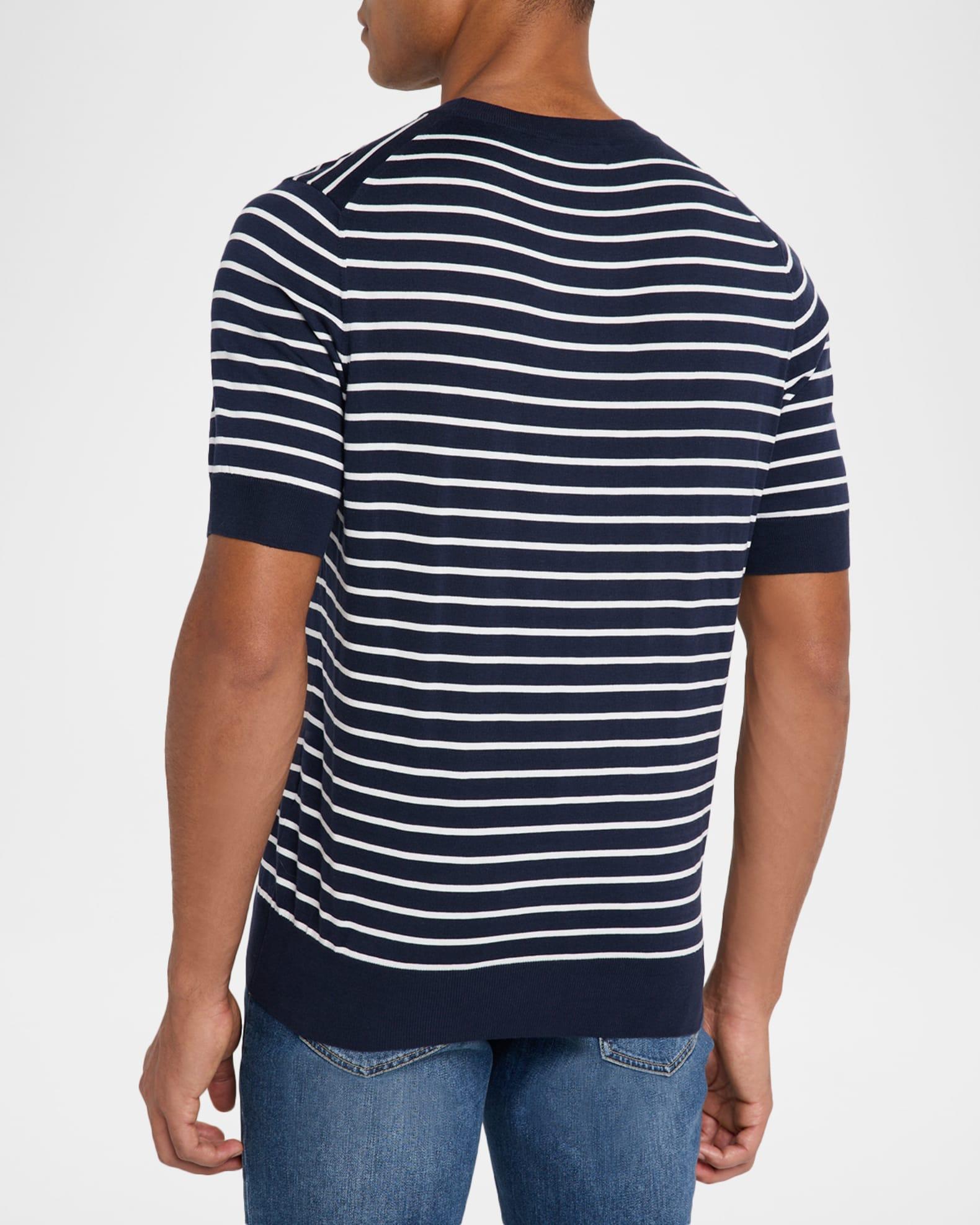 Men's Stripe Short-Sleeve Sweater Product Image