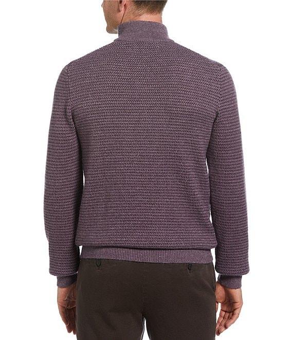 Perry Ellis Tonal Pattern Quarter-Zip Pullover Product Image