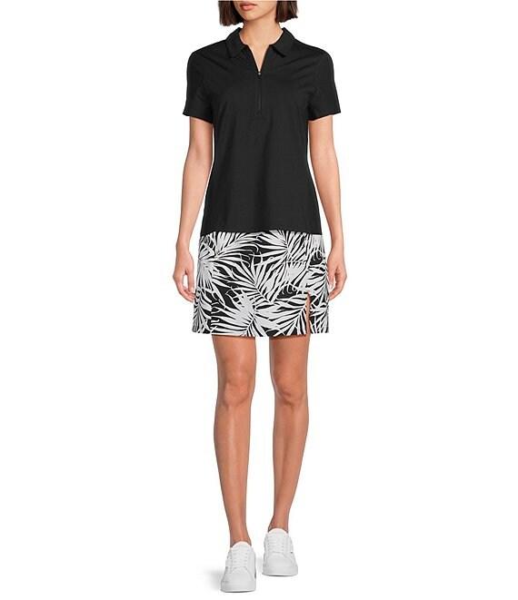 Tommy Bahama Aubrey Lorenzo IslandZone® Leaf Printed Peached Jersey A-Line Mini Skort Product Image