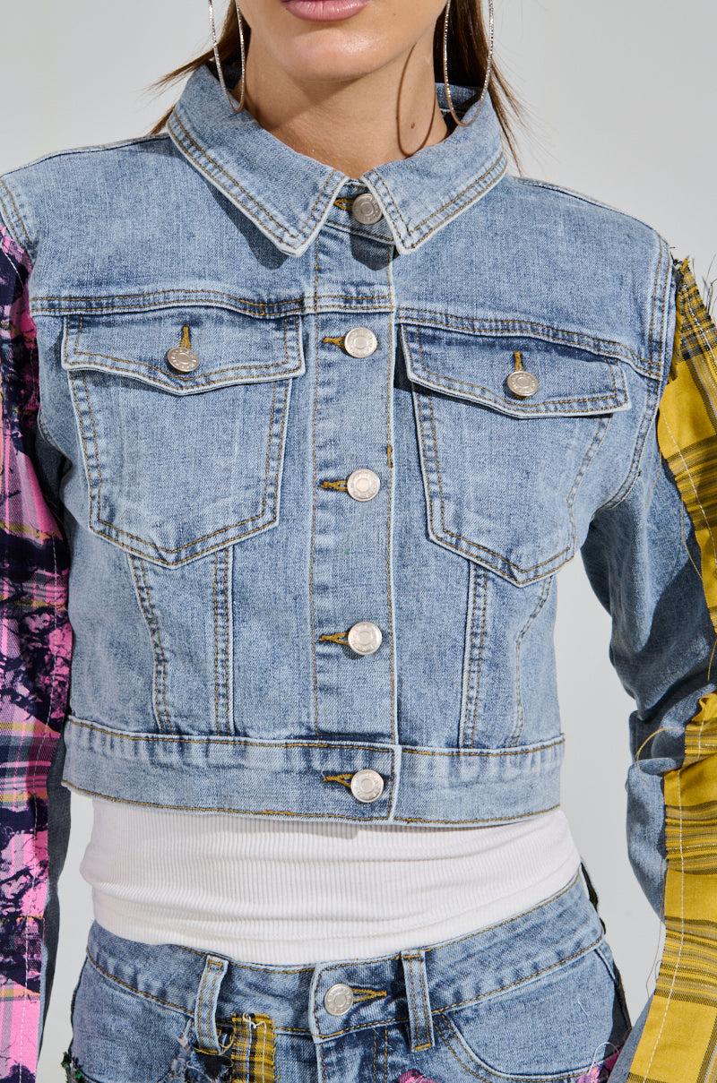 MAKING WAVES PATCHWORK DENIM JACKET Product Image