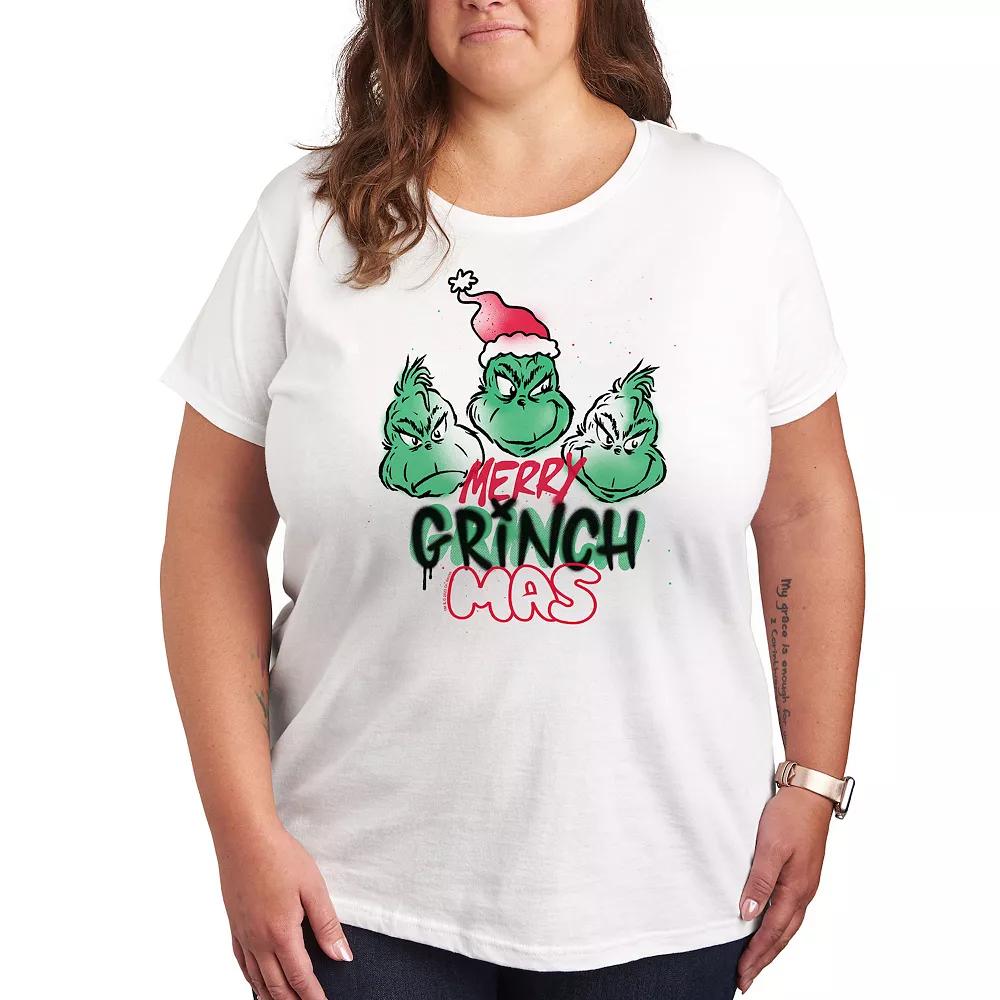 Plus Dr. Seuss The Grinch Merry Grinchmas Graphic Tee, Women's,  Product Image