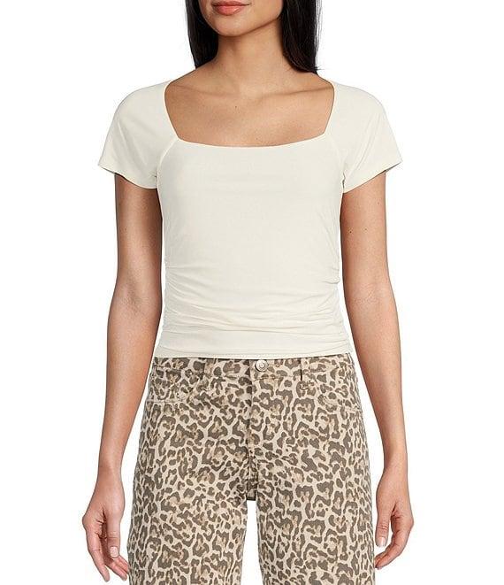 Moa Moa Square Neck Short Sleeve Top Product Image