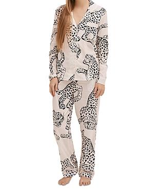 Womens 2-Piece Jag-Print Cotton Pajama Set Product Image