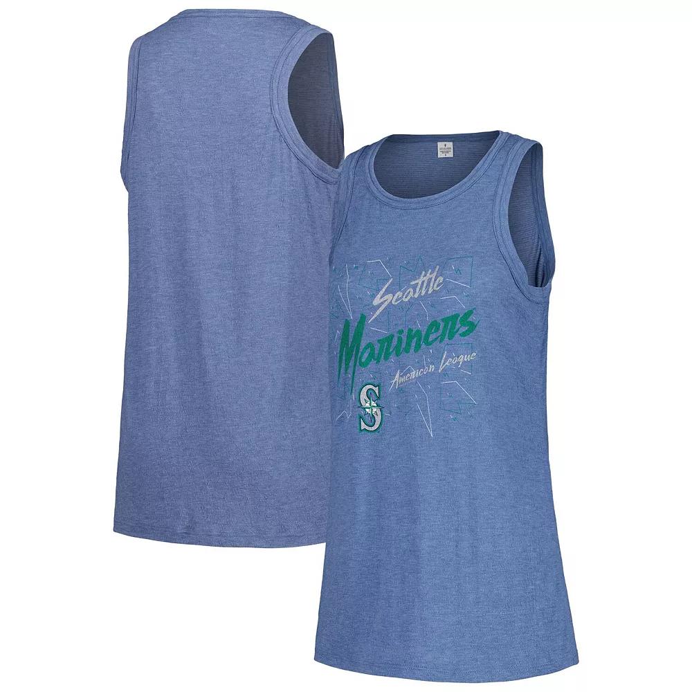 Women's Soft as a Grape Navy Seattle Mariners Gauze High Neck Tank Top,  Product Image
