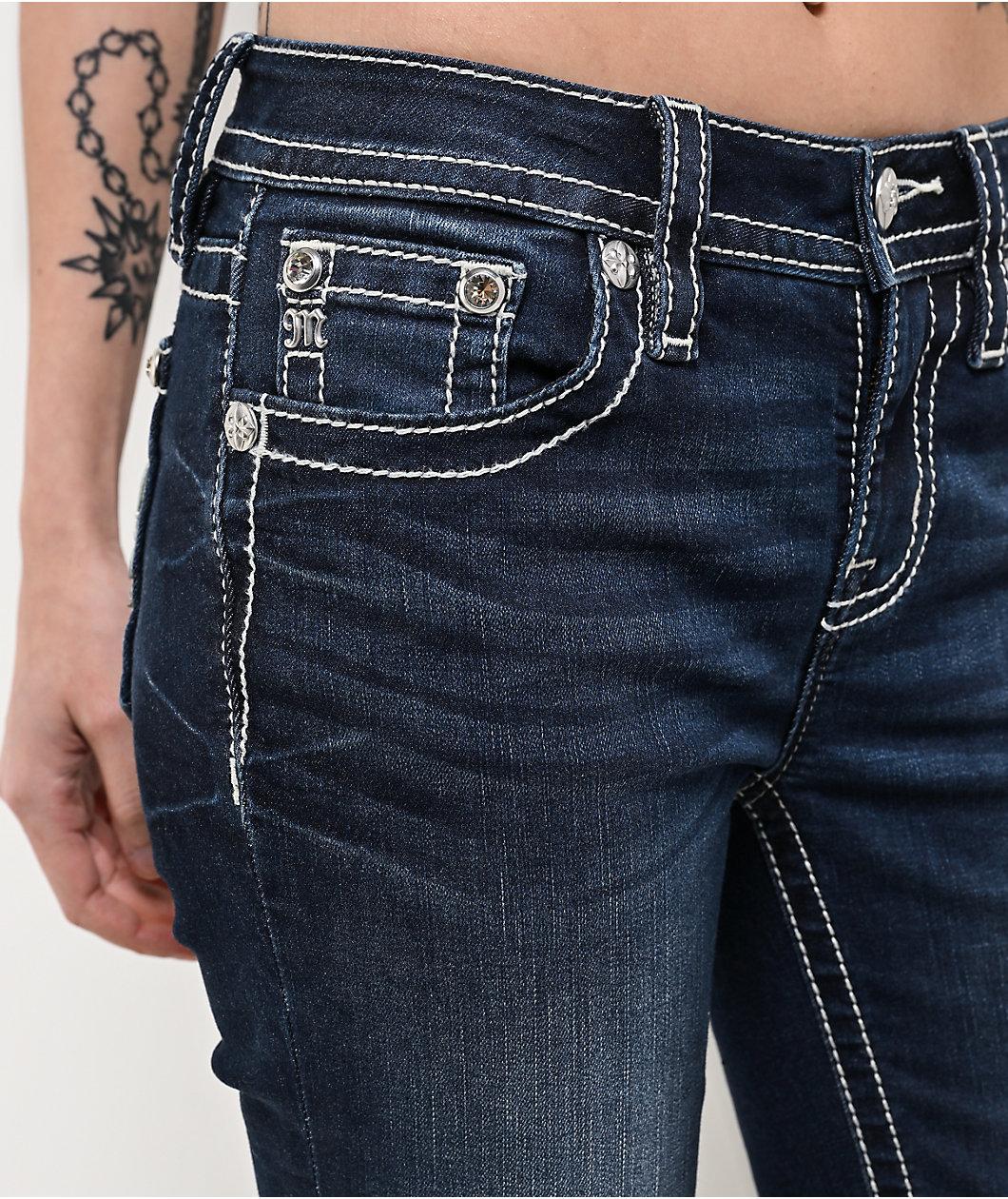 Miss Me Cross Medium Wash Bootcut Jeans Product Image