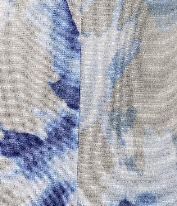 Calvin Klein Printed Matte Jersey Pleated Crew Neck Sleeveless Blouse Product Image