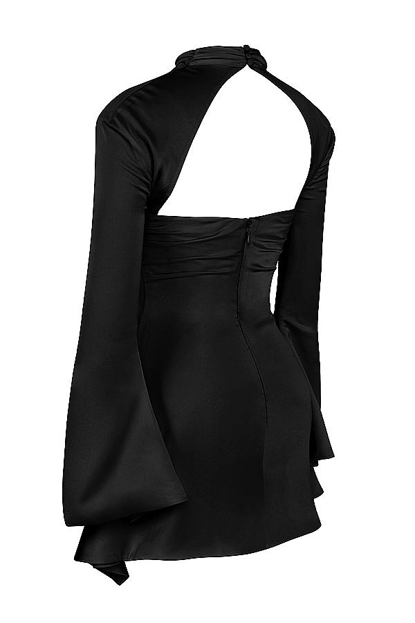 Toira  black draped corset dress Product Image