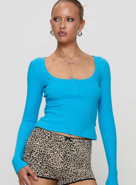 Daphine Long Sleeve Top Blue Product Image