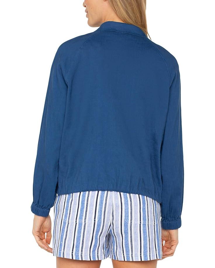 Zip Up Dolman Sleeve Matte Sateen Jacket Product Image