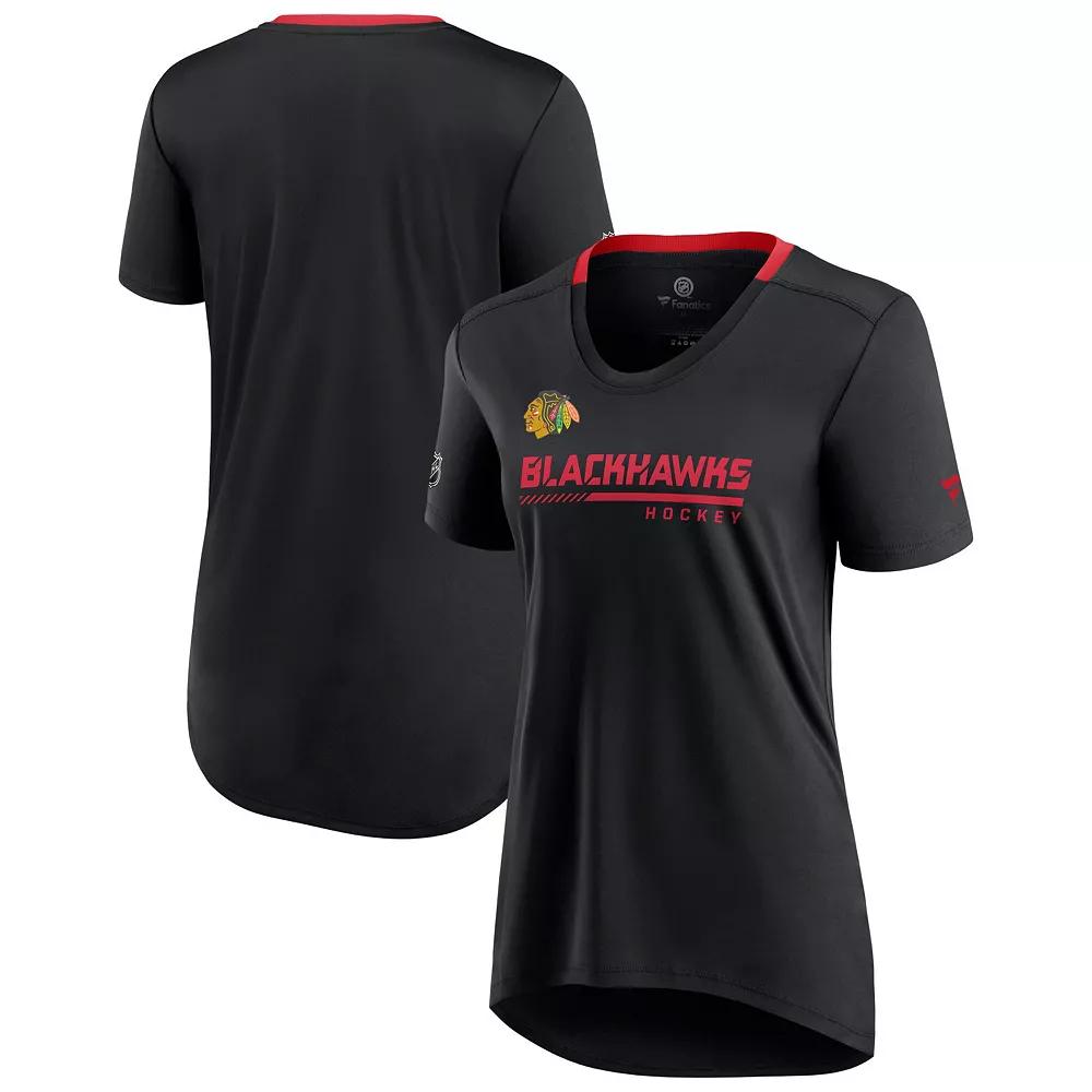 Women's Fanatics Branded Black Chicago Blackhawks Authentic Pro Locker Room T-Shirt,  Product Image