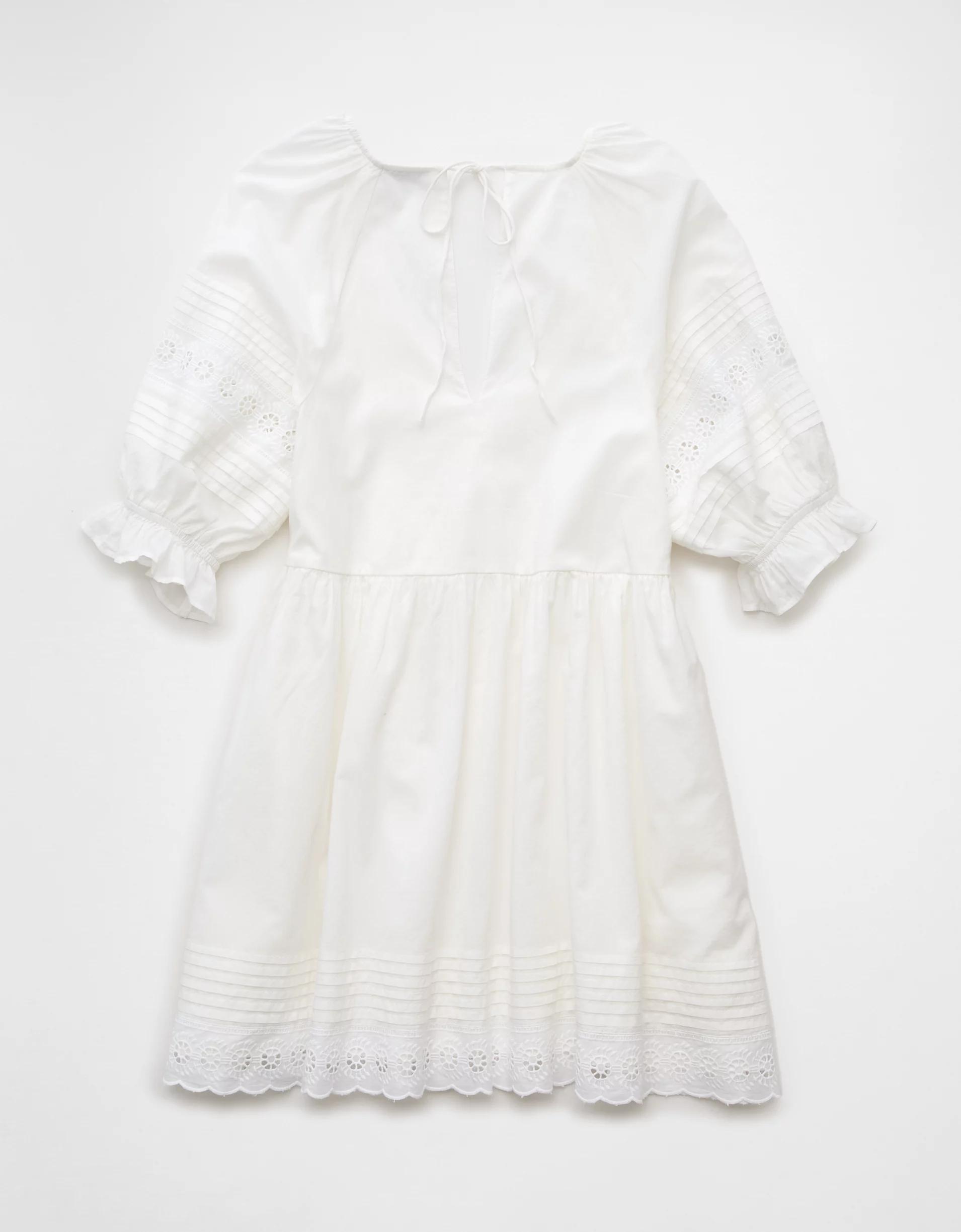 AE Puff Sleeve Embroidered Mini Dress Product Image