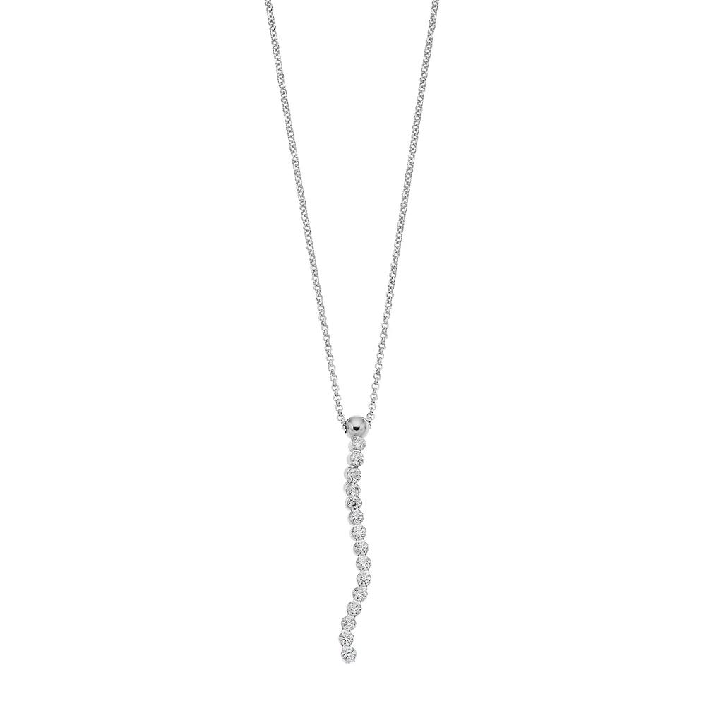 Sterling Silver Cubic Zirconia Drop Pendant Necklace, Women's, Size: 18" Product Image