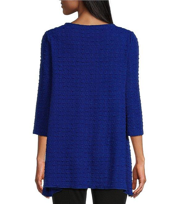 Slim Factor by Investments Crew Neckline Asymmetrical Hem Top Product Image