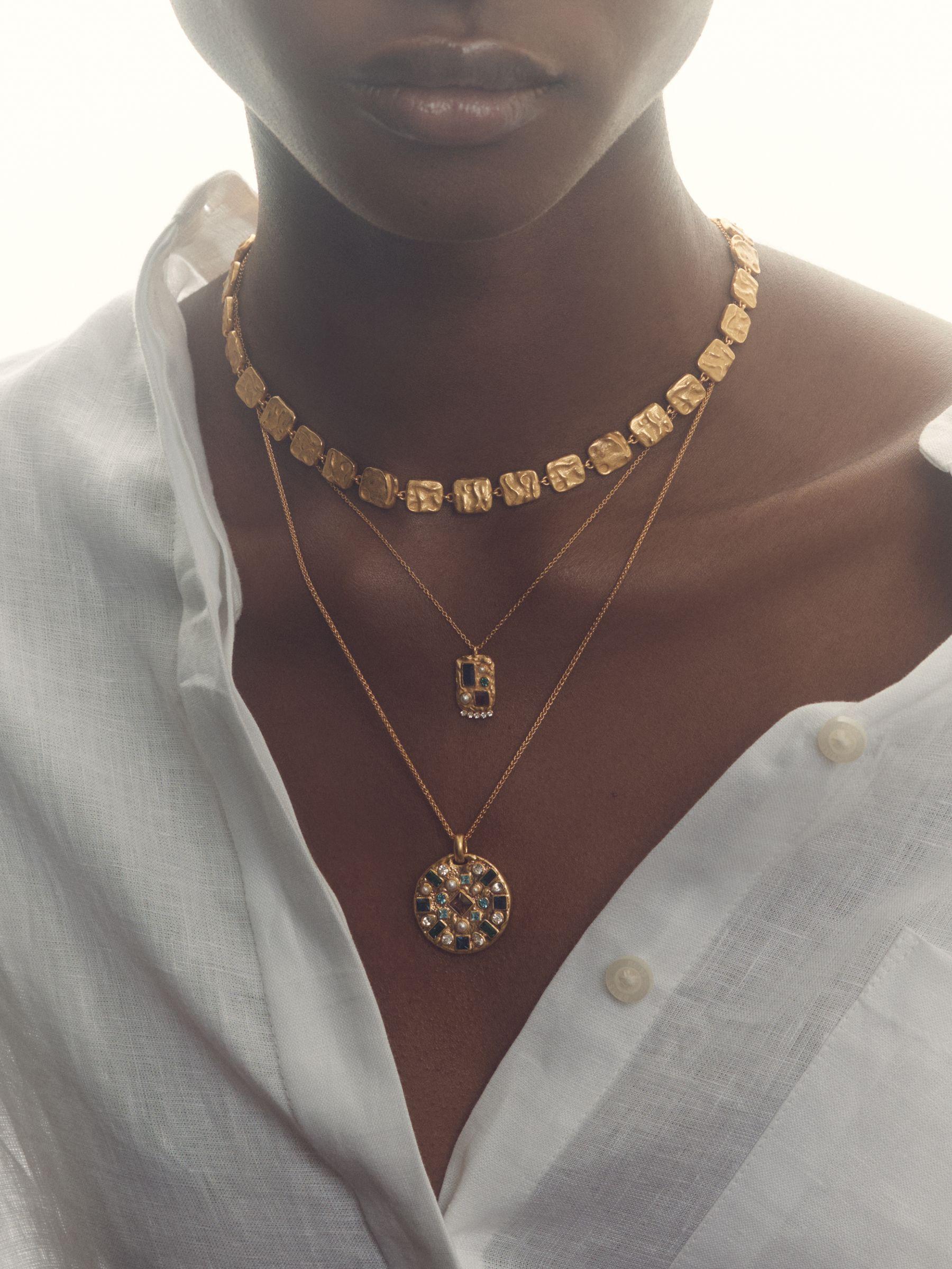 Molten Square Necklace in Gold Tone Product Image