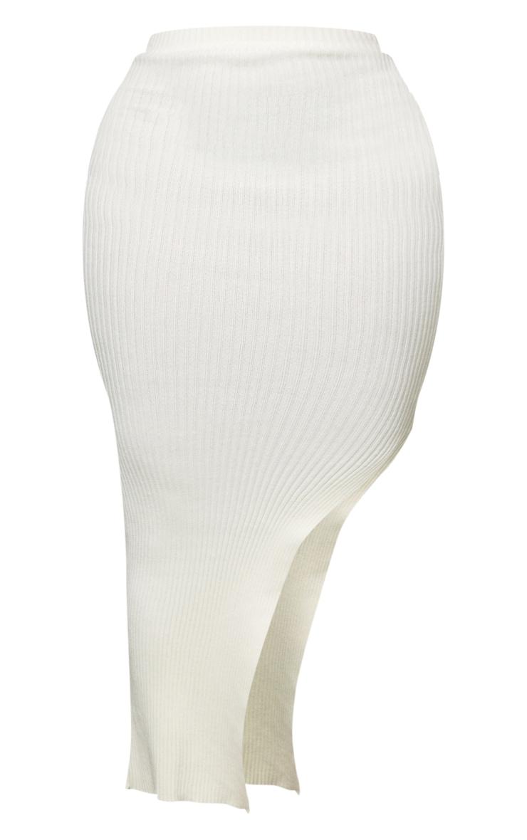 Shape Cream Knit Split Side Midaxi Skirt Product Image