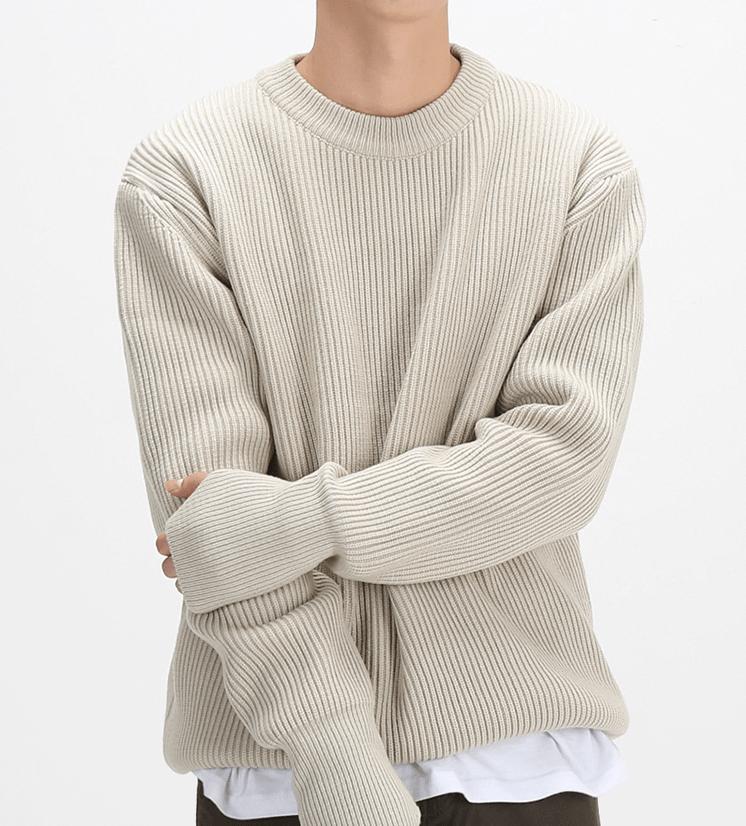 RT No. 3407 KNITTED ROUND NECK SWEATER Product Image