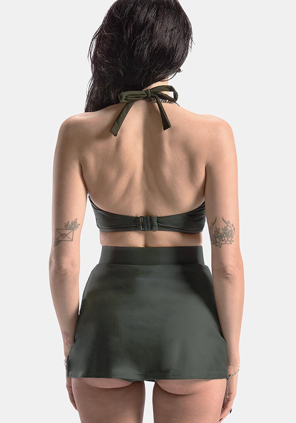 Abellona Embroidered Halter Neck Bikini Top Product Image
