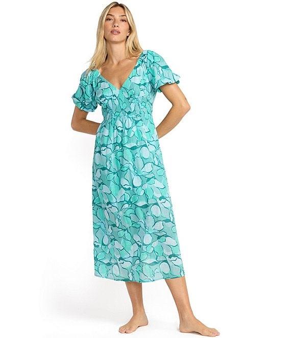 Billabong Go Coastal Short Sleeve Printed Midi Dress Product Image