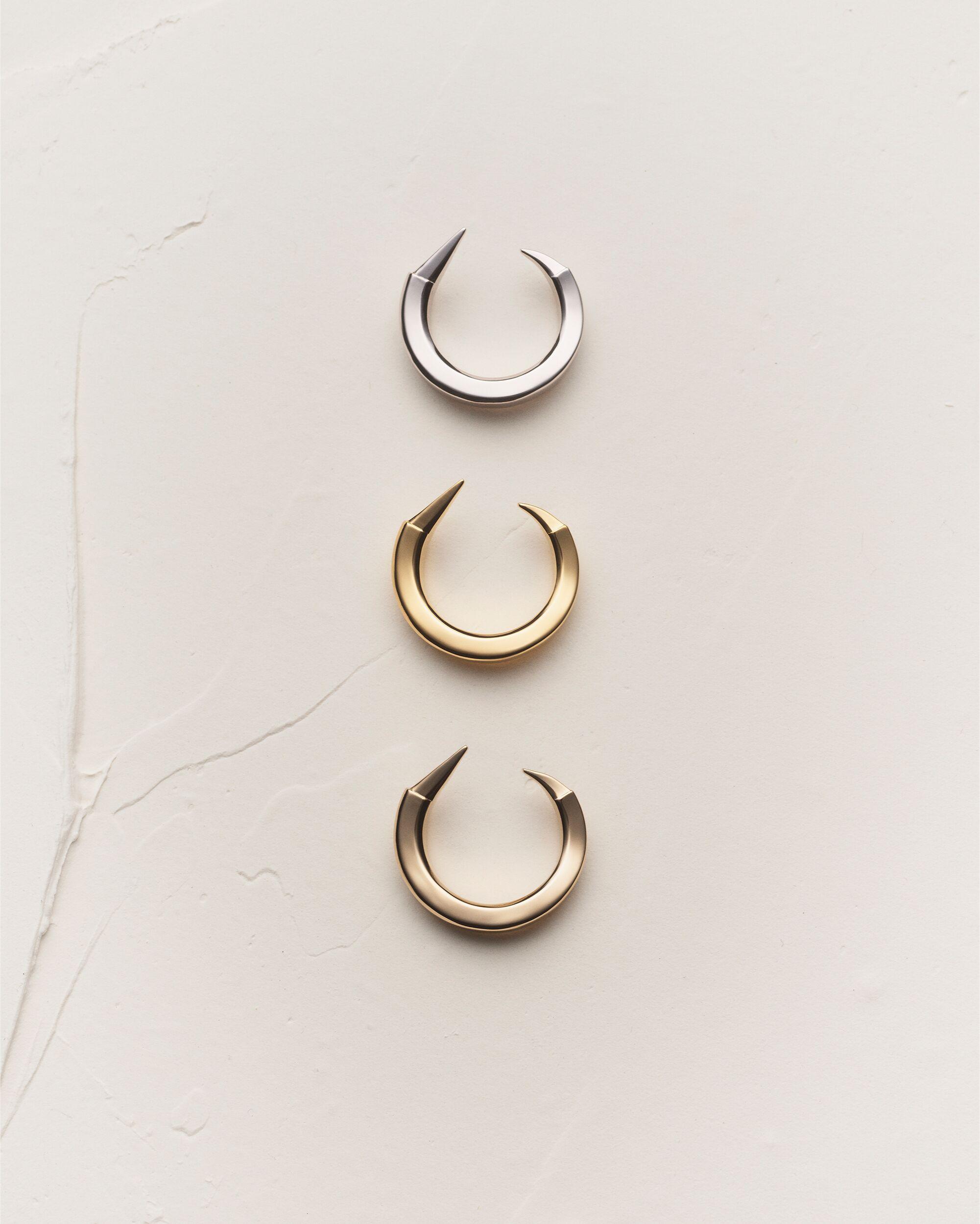 Spiky rings in 18K grey gold, yellow, gold and pale gold Product Image