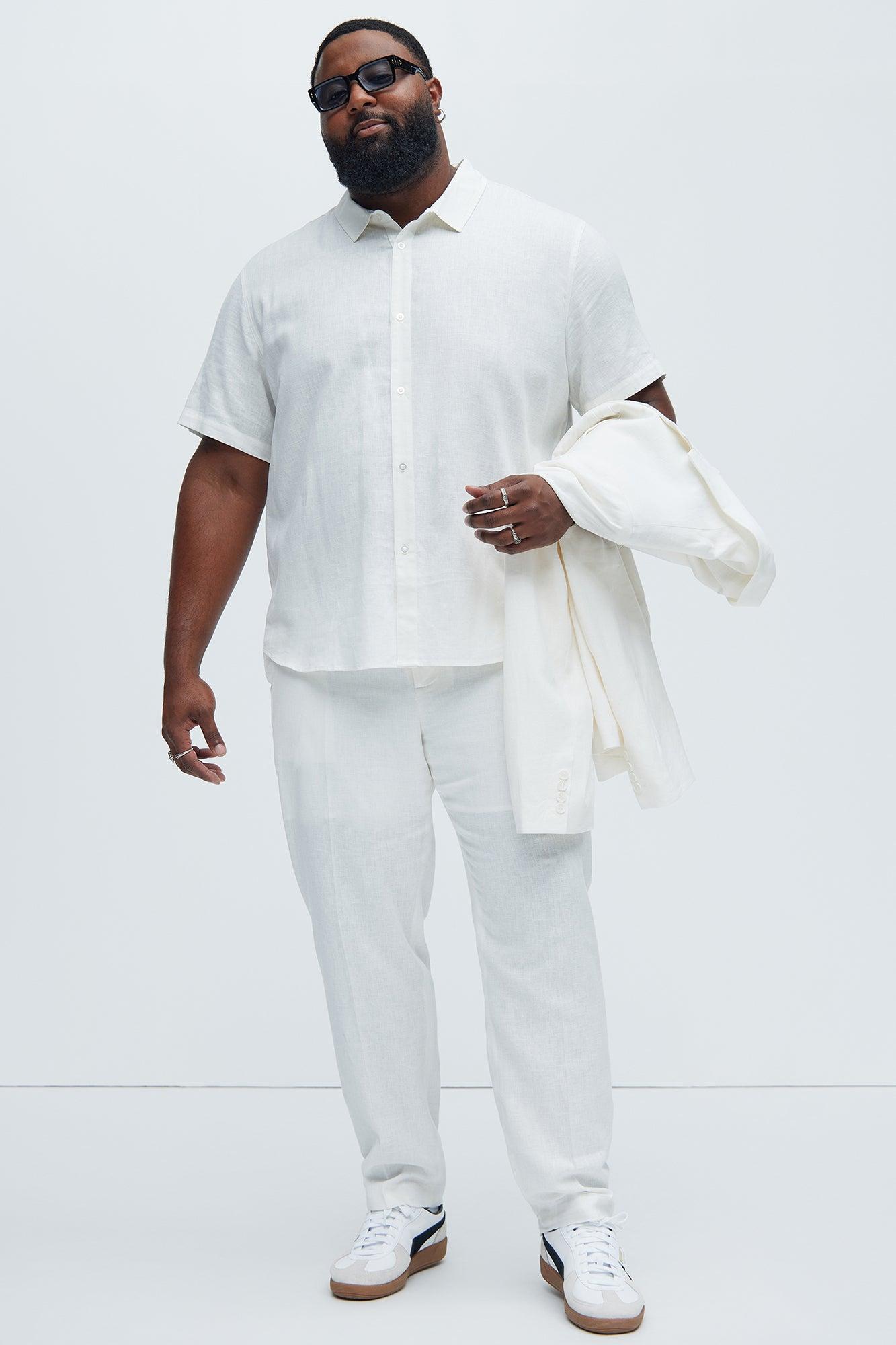 Bahamas Linen Classic Button Up Shirt - White Product Image